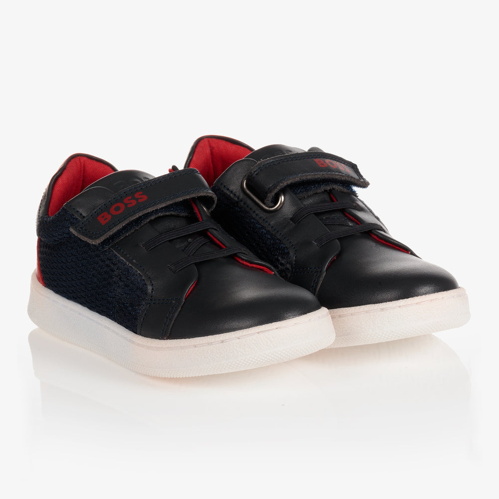 Hugo Boss Kids Strap Shoes Navy | Red