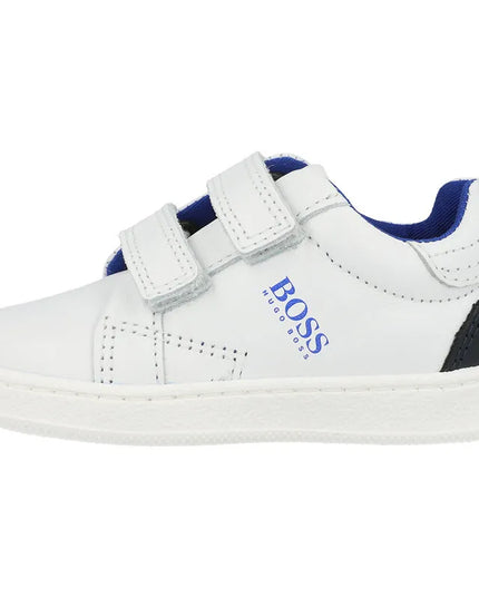 Hugo Boss Kids Trainers White Electric Blue