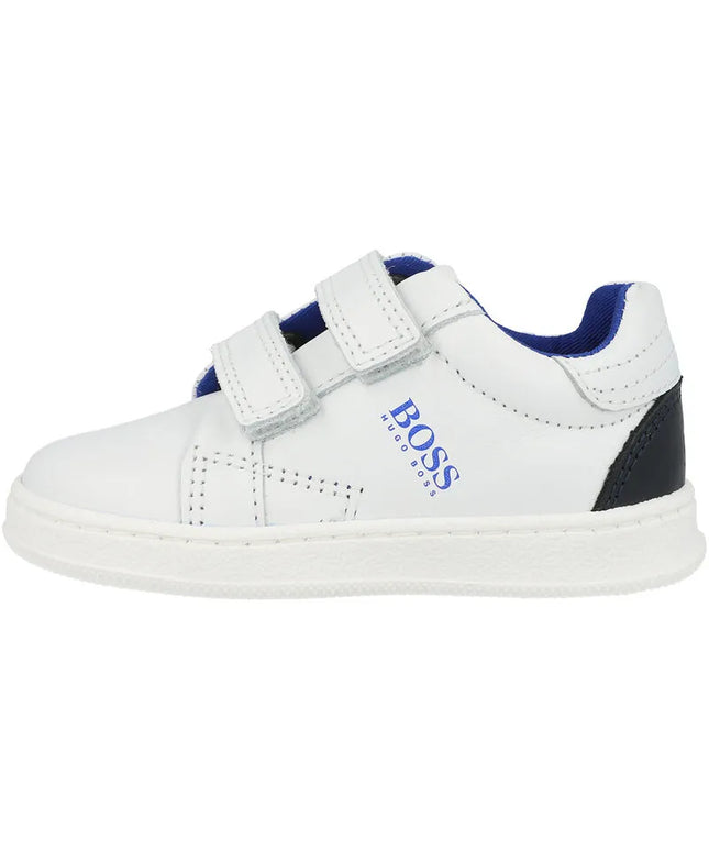Hugo Boss Kids Trainers White Electric Blue