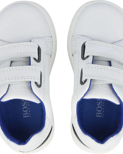 Hugo Boss Kids Trainers White Electric Blue