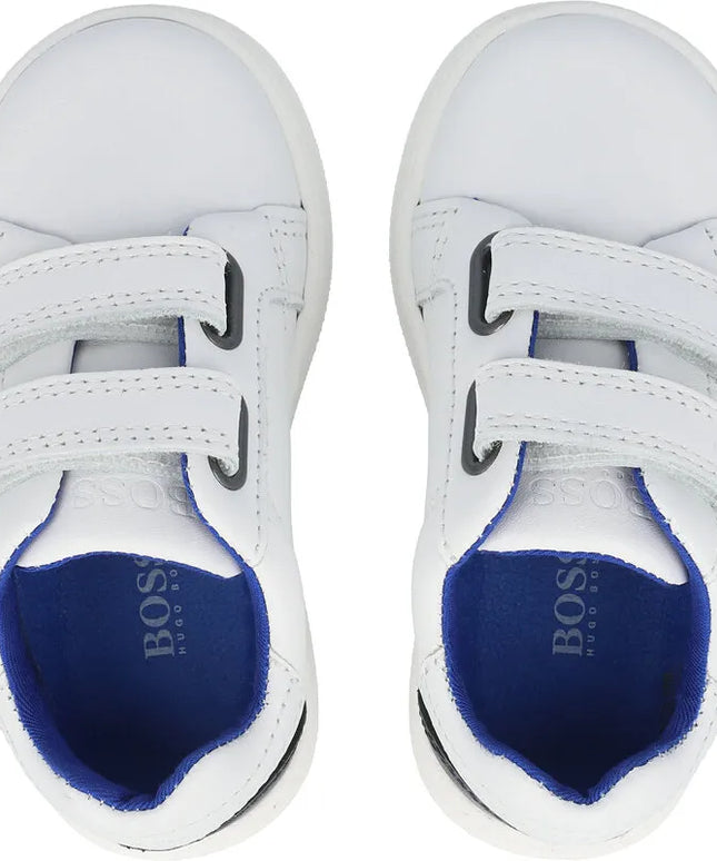 Hugo Boss Kids Trainers White Electric Blue