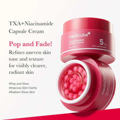 Medicube Txa Niacinamide Capsule Cream 55G– Brightening Moisturizer For Spots, Tone & Hydration