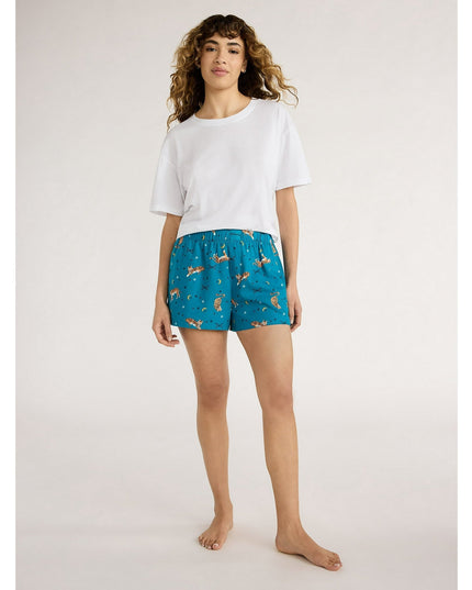 SIZE: S(4-6) - Joyspun Women's Woven Pajama Boxer Shorts