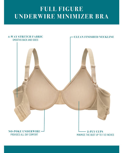 SIZE: 36DDD - Vanity Fair Radiant Collection Women's Smoothing Minimizer Bra, Style 3476084