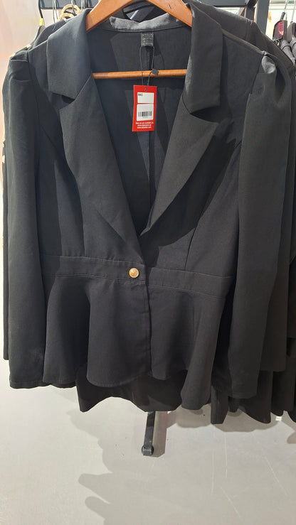 SHEIN LUNE Lapel Collar Single Button Peplum Blazer Fall Cloth For  Women black color