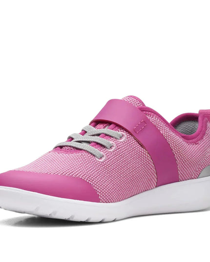 Clarks Hoop Run Girl's Sneakers in Pink - Fun and Fashionable