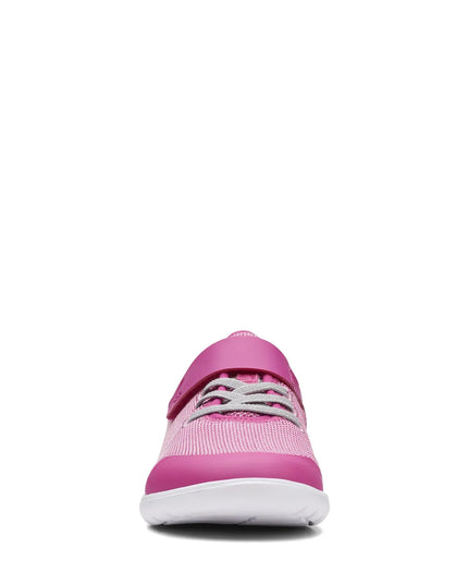 Clarks Hoop Run Girl's Sneakers in Pink - Fun and Fashionable