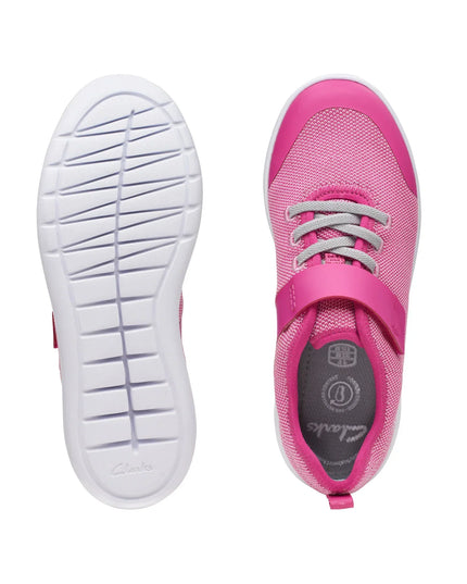 Clarks Hoop Run Girl's Sneakers in Pink - Fun and Fashionable