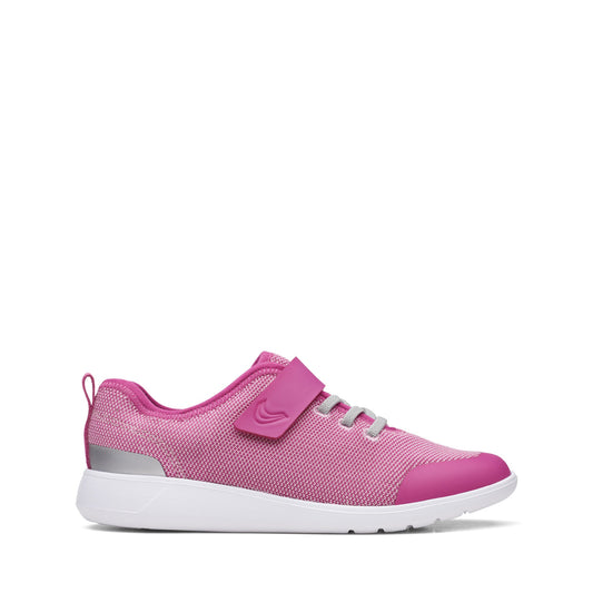 Clarks Kids Scape Track Youth Athletic Shoes - Ready For Action Pink Color