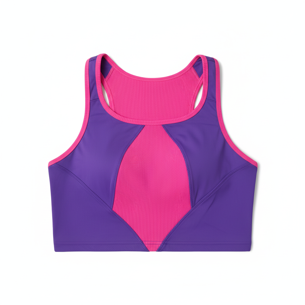 Color-Block Sports Bra - Flat Lay