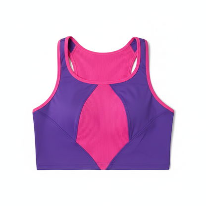 Color-Block Sports Bra - Flat Lay