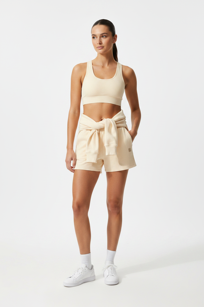 Cream Shorts - Model Shot