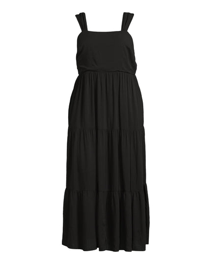 SIZE: 1X - Terra & Sky Women’s Plus Size Linen Blend Square Neck Maxi Dress