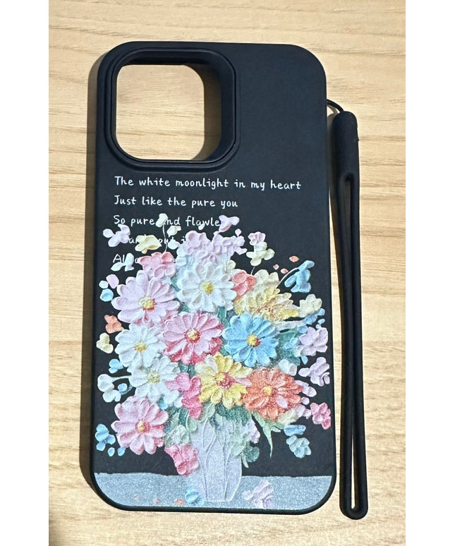 iPhone 14 Pro Max 6.7" Protective Case Cover floral design with hand wristband