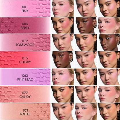 Dior Rosy Glow blush shade range on different models
