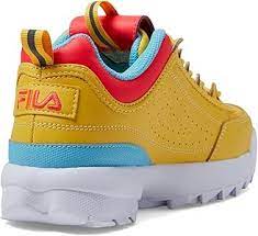 Fila Disruptor Ii Premium (Niños Grandes) Limón/Rosa Diva/Pescado Azul 5 Kids Shoes