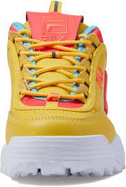 Fila Disruptor Ii Premium (Niños Grandes) Limón/Rosa Diva/Pescado Azul 5 Kids Shoes