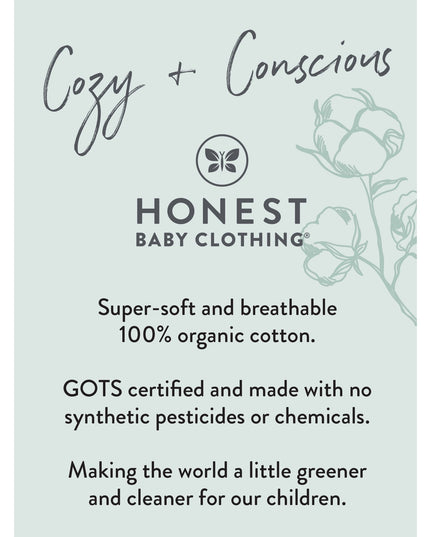 SIZE: 6M - Honest Baby Clothing Baby Boy or Girl Gender Neutral Organic Cotton Short Sleeve Bodysuits, 3 Pack