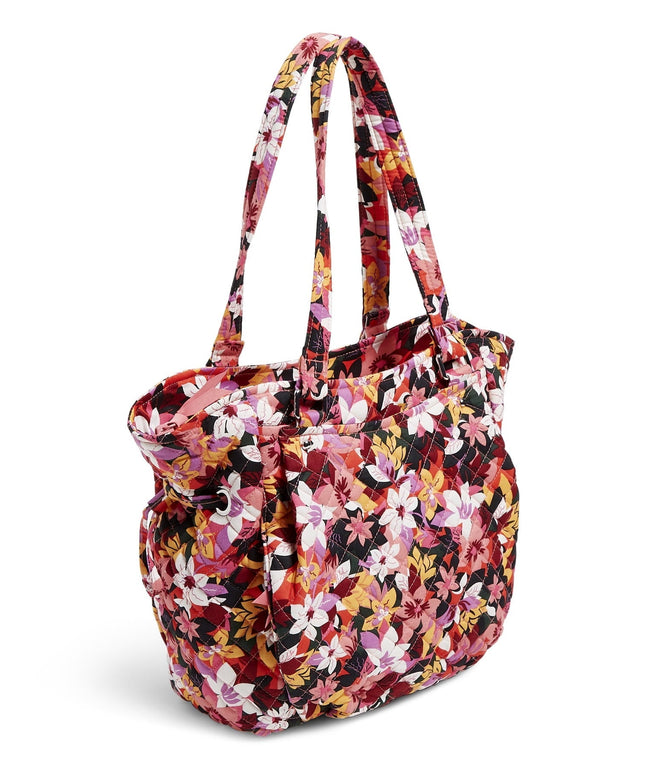 Vera Bradley Women's Recycled Cotton Glenna Satchel Rosa Floral