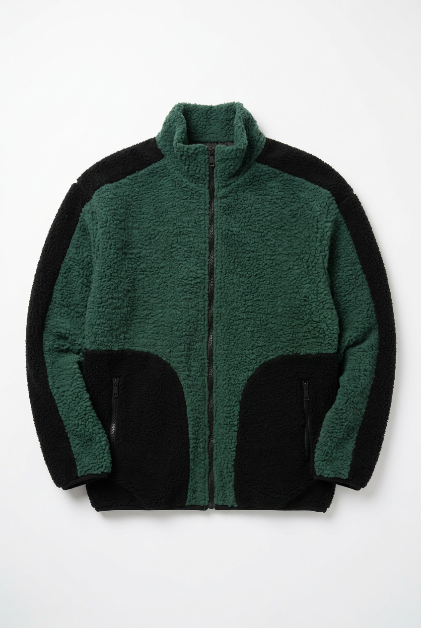 Nov Off-Night 777 Two-Tone Fleece Jacket - Green/Black