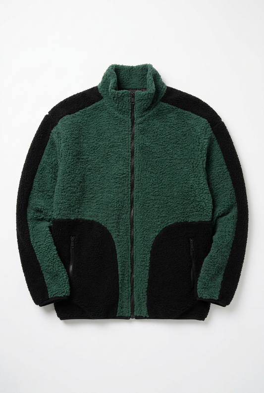 Nov Off-Night 777 Two-Tone Fleece Jacket - Green/Black