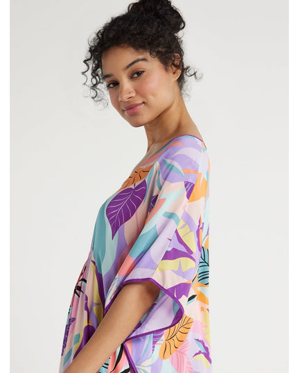 SIZE: 2XL - Joyspun Women's Woven Print Sleep Caftan
