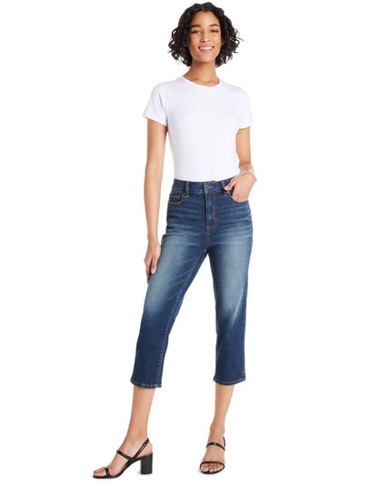 SIZE: XS(0-2) - Time and Tru Women's Slim Fit Capri Jeans with Side Slit Hem, 23" Inseam