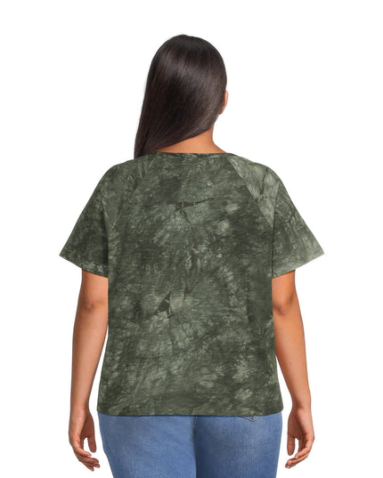 SIZE: 14T - Terra & Sky Women's Plus Size Raglan Sleeve Tie Front Tee, 2-Pack