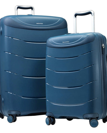 Ricardo Contour Polypropylene Hardside Travel Luggage 2pc Set, Blue
