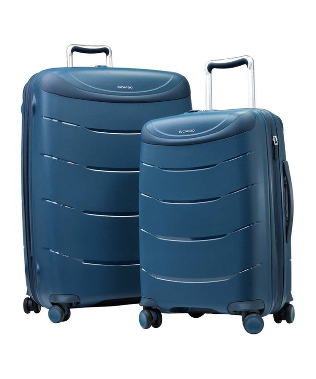 Ricardo Contour Polypropylene Hardside Travel Luggage 2pc Set, Blue