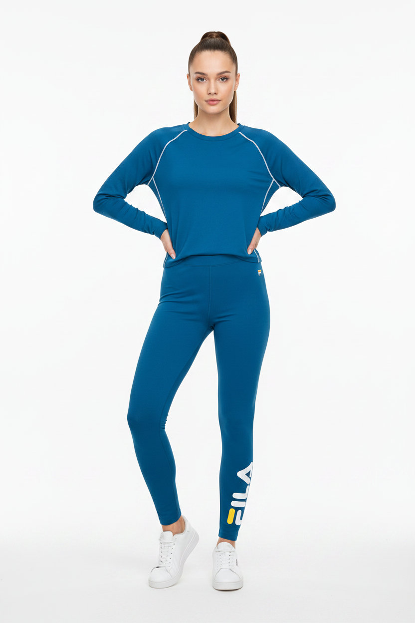 Fila Blue Leggings Model Front