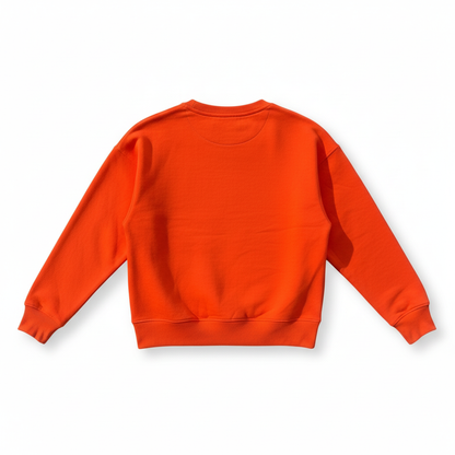 Fila orange crew neck sweatshirt laid flat