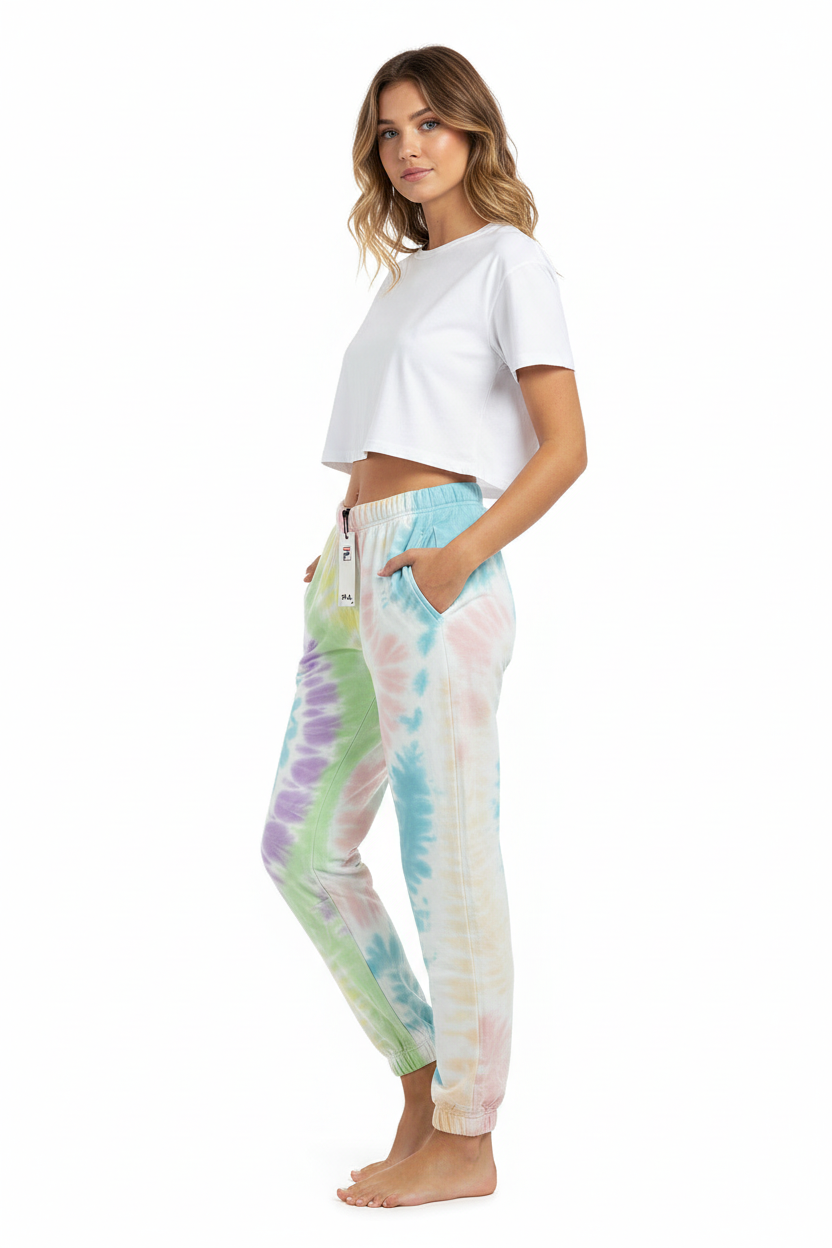FILA Tie-Dye Joggers Model Side