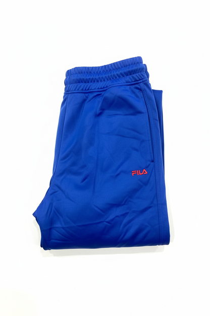 Fila blue track pants, folded