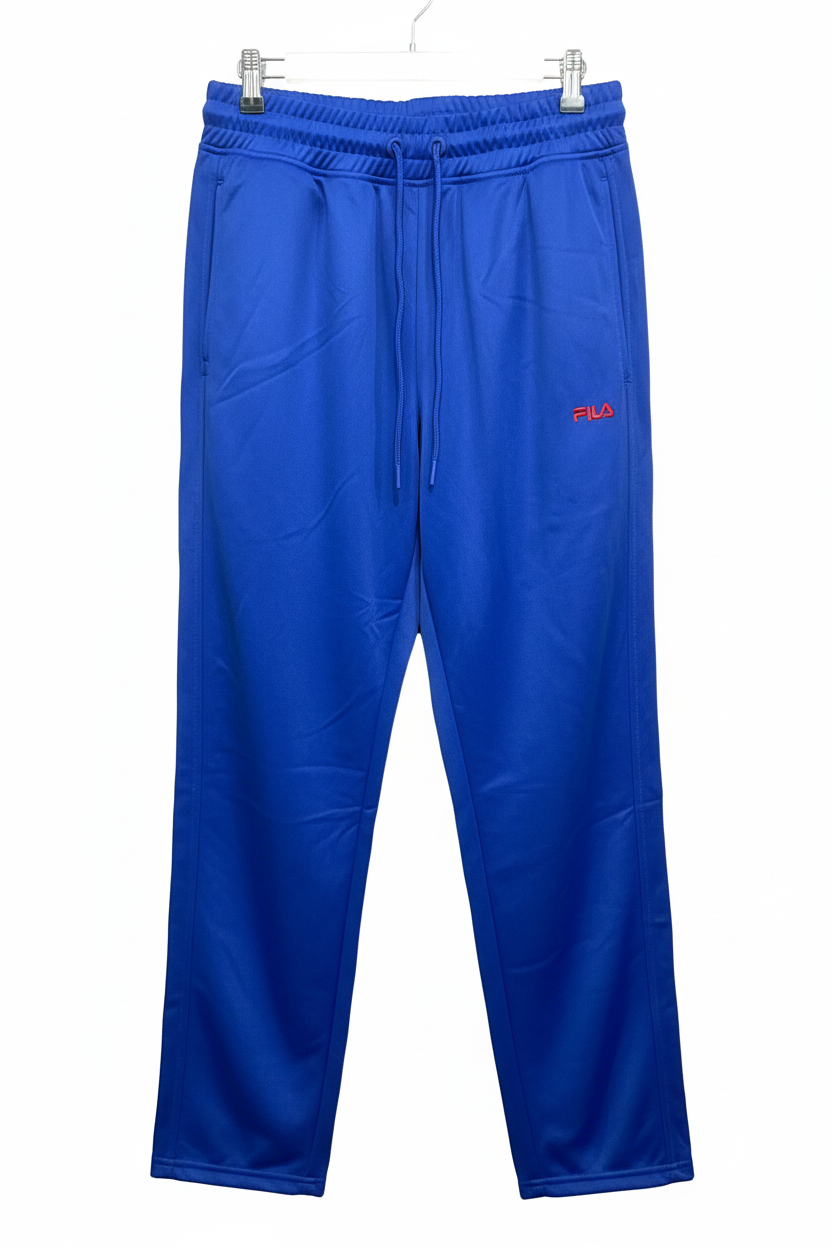 Fila Colombia royal blue track pants with red logo, front