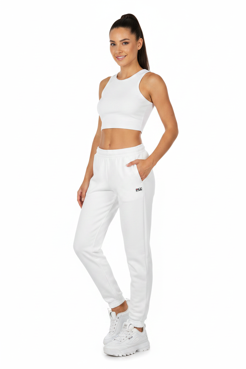 FILA White Joggers Female Model
