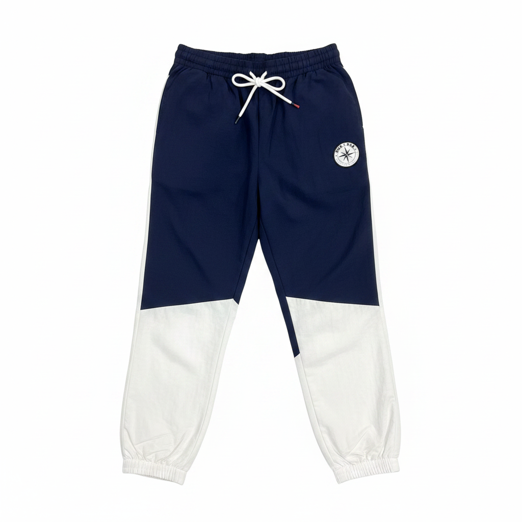 Flat Lay - Navy White Colorblock Joggers
