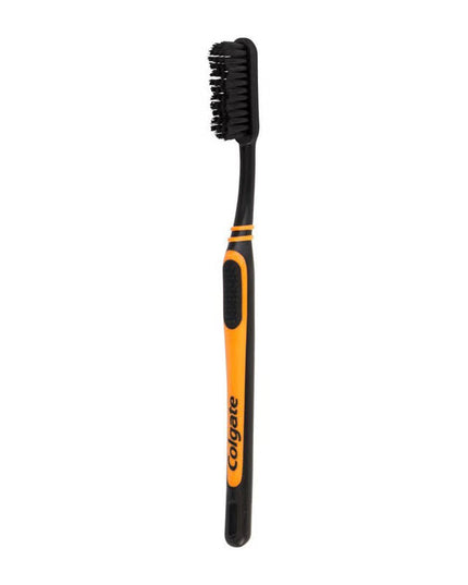 Colgate Double Action Charcoal Medium Toothbrush-Orange