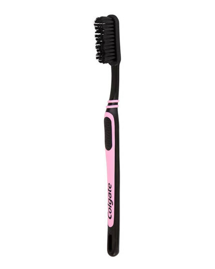 Colgate Double Action Medium Charcoal Toothbrush - Pink