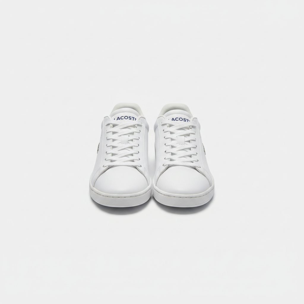 Lacoste Carnaby Pro white sneakers, front view pair