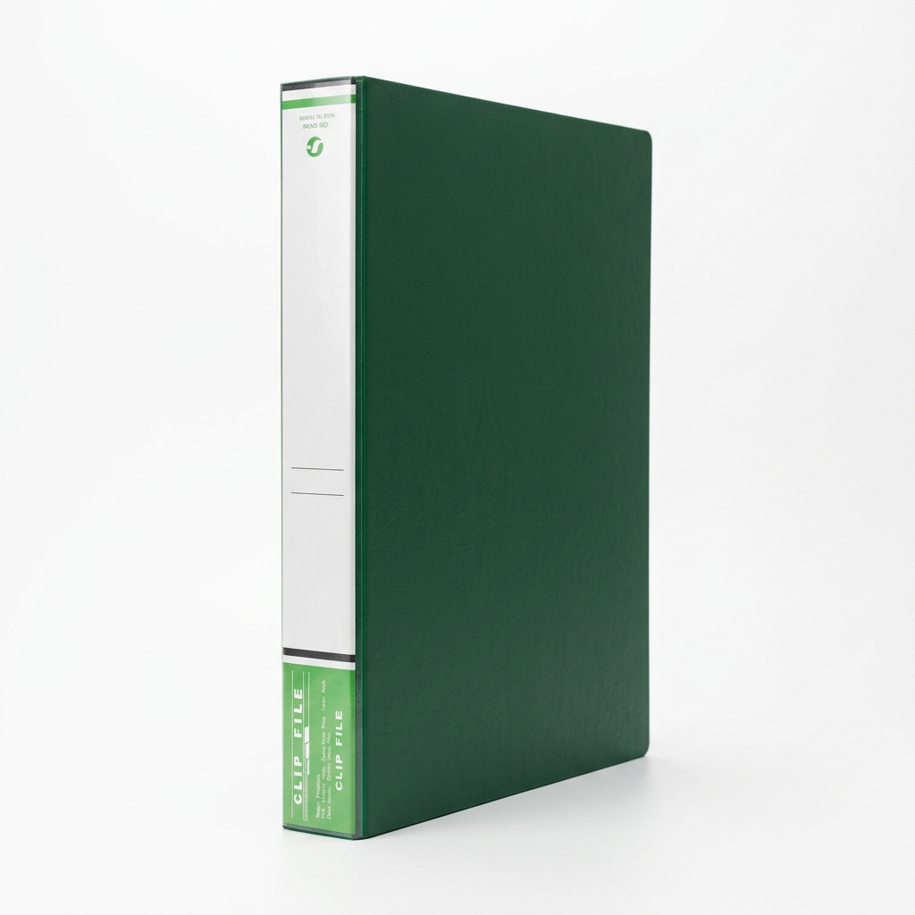 Green clip file on a clean white studio background