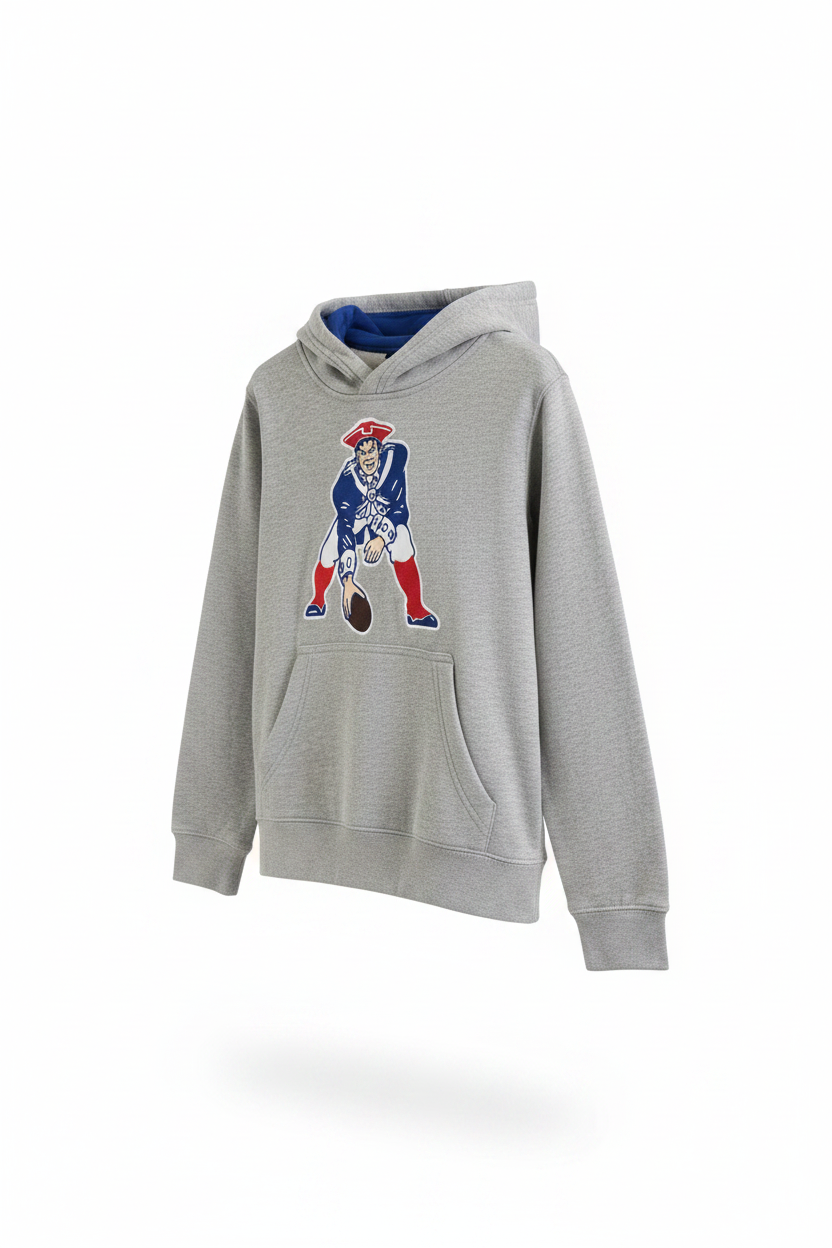 NFL grey youth hoodie, angled view