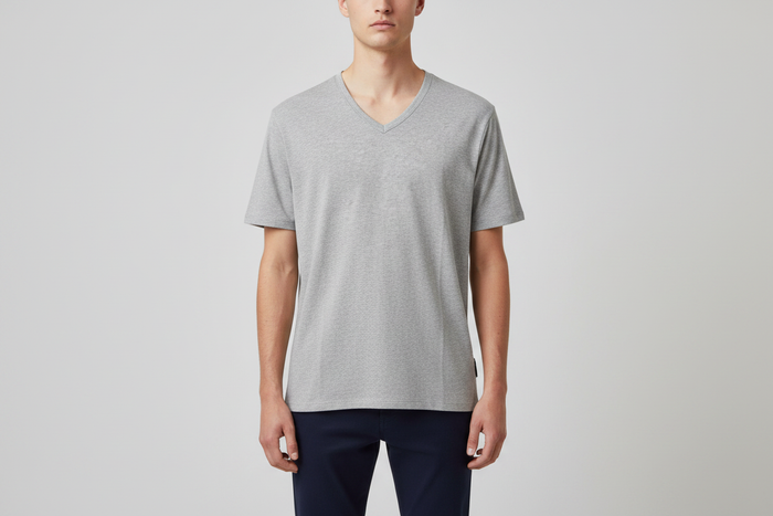 Clearance of T-Shirt – Men's Heather Grey V-Neck T-Shirt