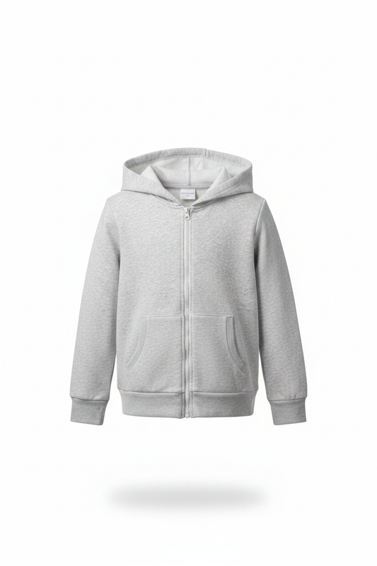 Grey Zip Hoodie - Front