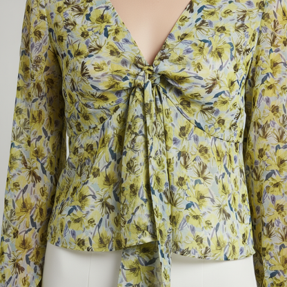 Guess Floral Blouse – Knot Detail