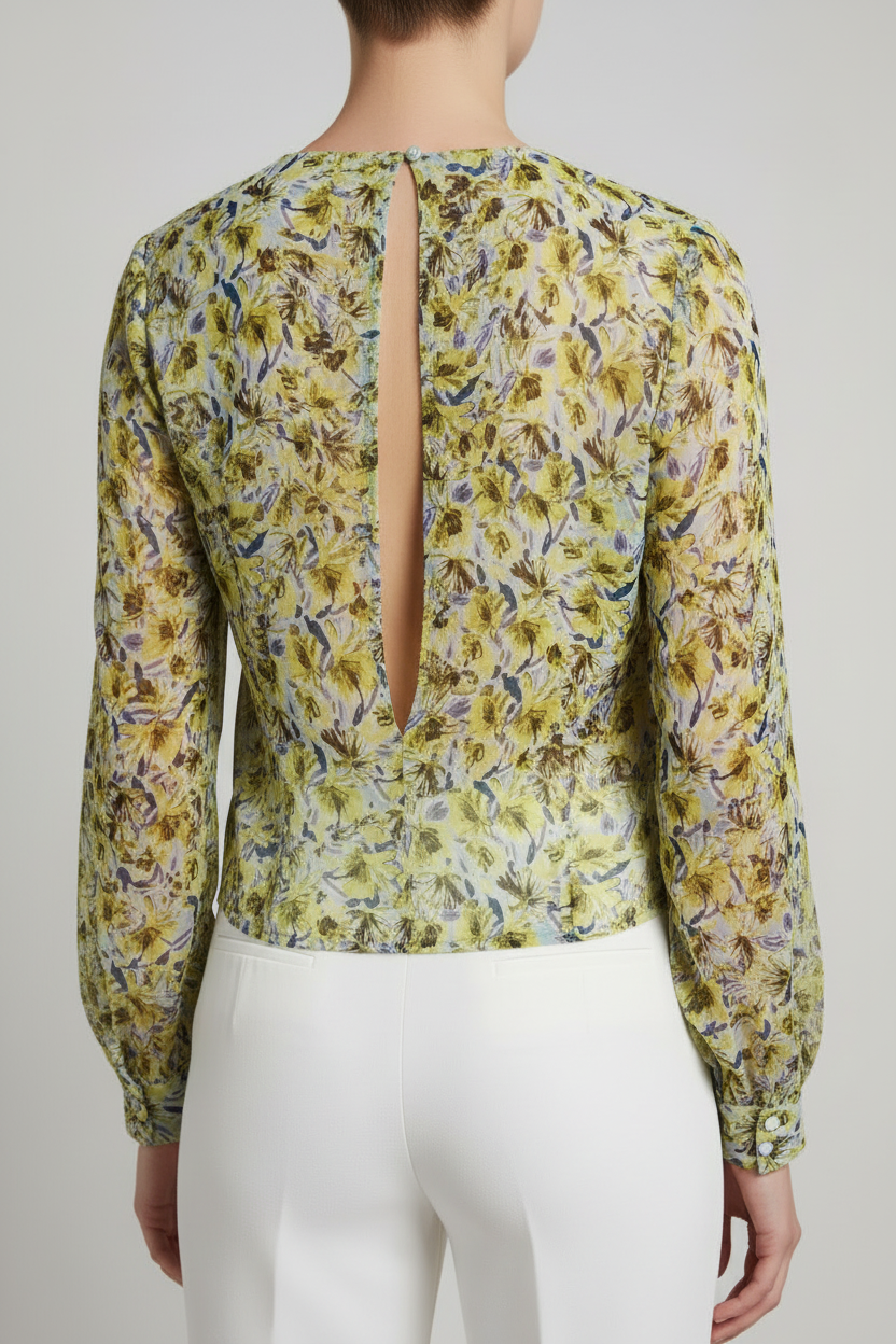 Guess Floral Blouse – Partial Back Split