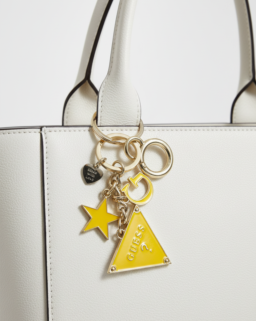 GUESS Keychain on Tote Bag