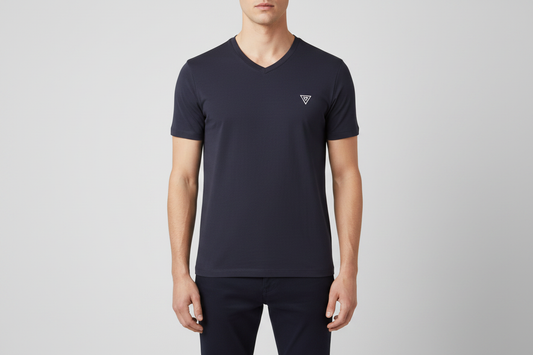 Guess Slate Blue V-Neck — Front