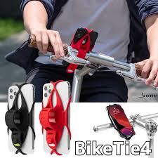 Bike Tie 4-Black- Bike Phone Mount Handlebar, Bicycle Phone Holder