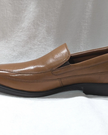 Clarks Men’s Tilden Free Dark Tan Leather Slip-On Dress Loafers